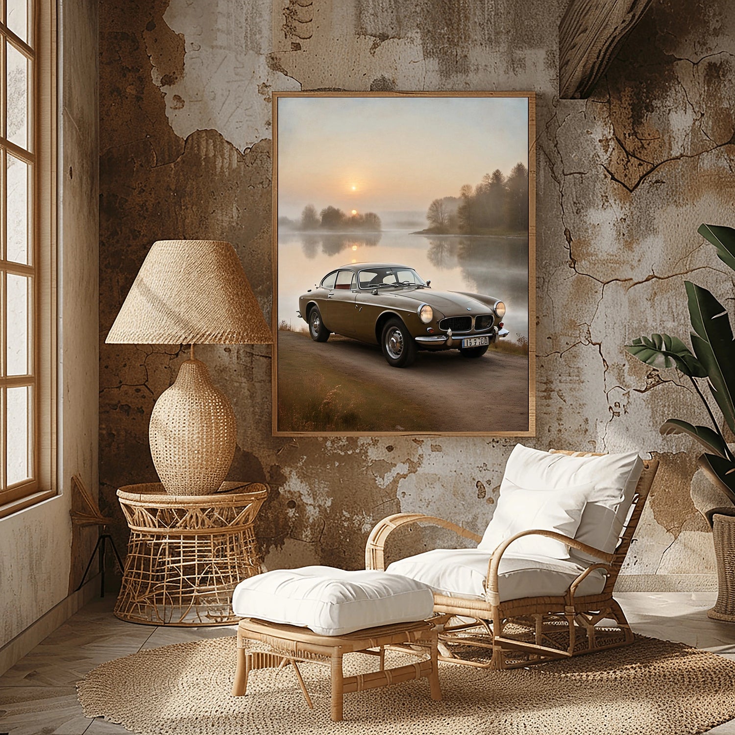 1966 Schwedische GT Ikone - Lakeside Edition | Poster Leinwand