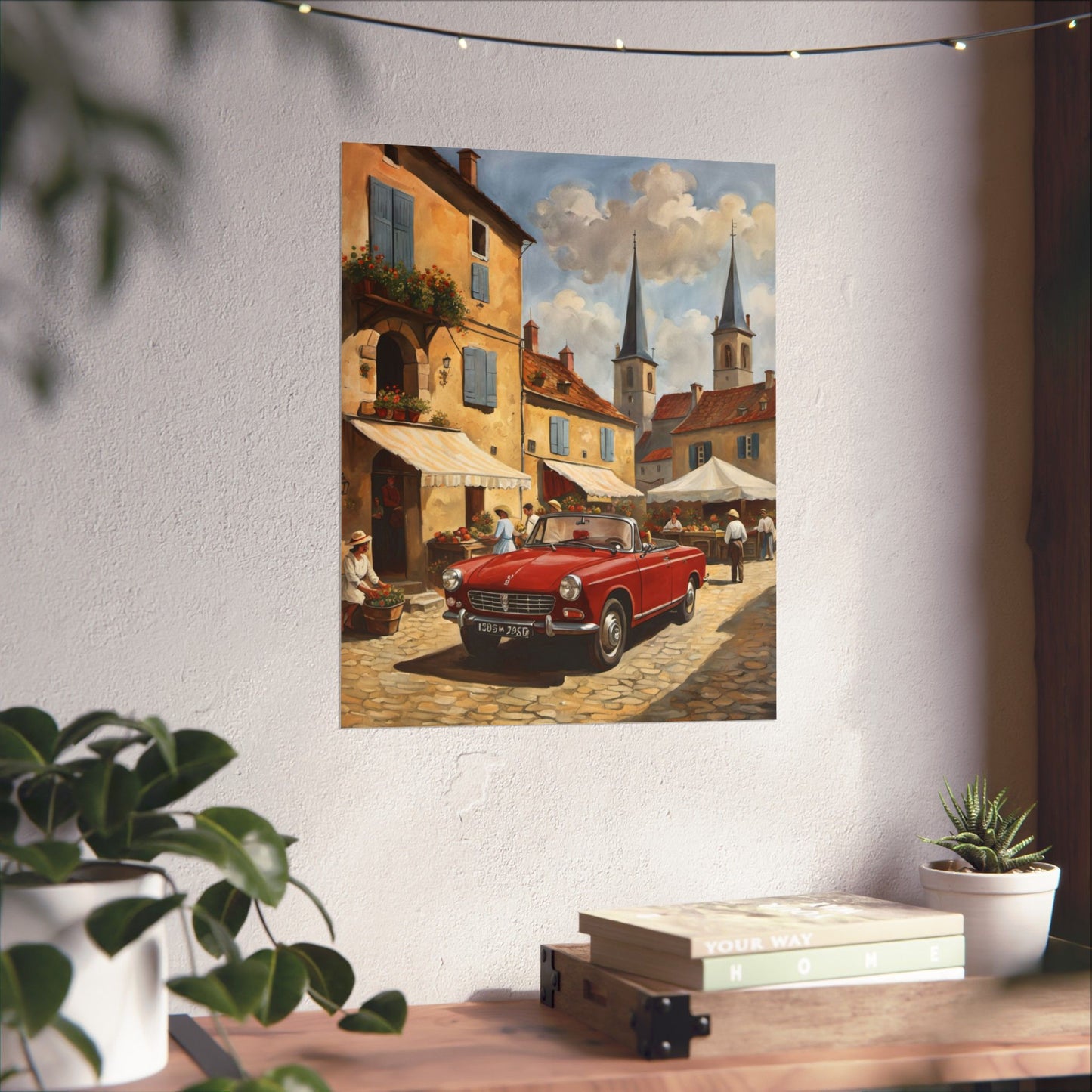 Charming Vintage Car Vertical Poster, French Village Decor, Nostalgic Wall Art, Home Gallery, Gift for Car Lovers, Unique Interior [...] Printify