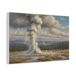 Geyser Landscape Canvas Print — Yellowstone Steam Eruption Wall Art - AquilVision