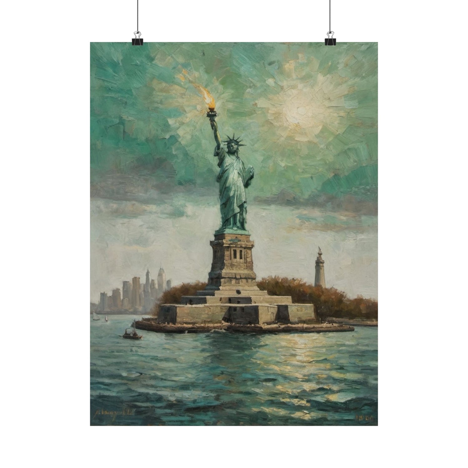 Statue of Liberty Matte Vertical Poster — Vintage NYC Landmark Wall Art