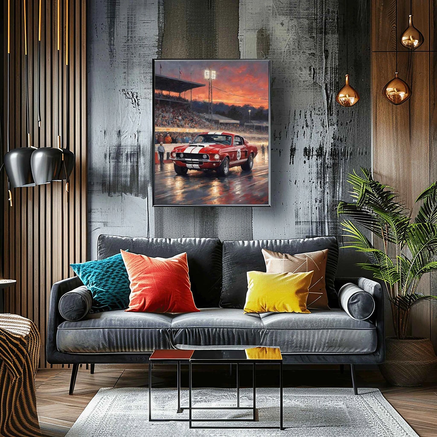 1968 Shelby Muscle Icon – Nacht-Edition | Poster auf Leinwand