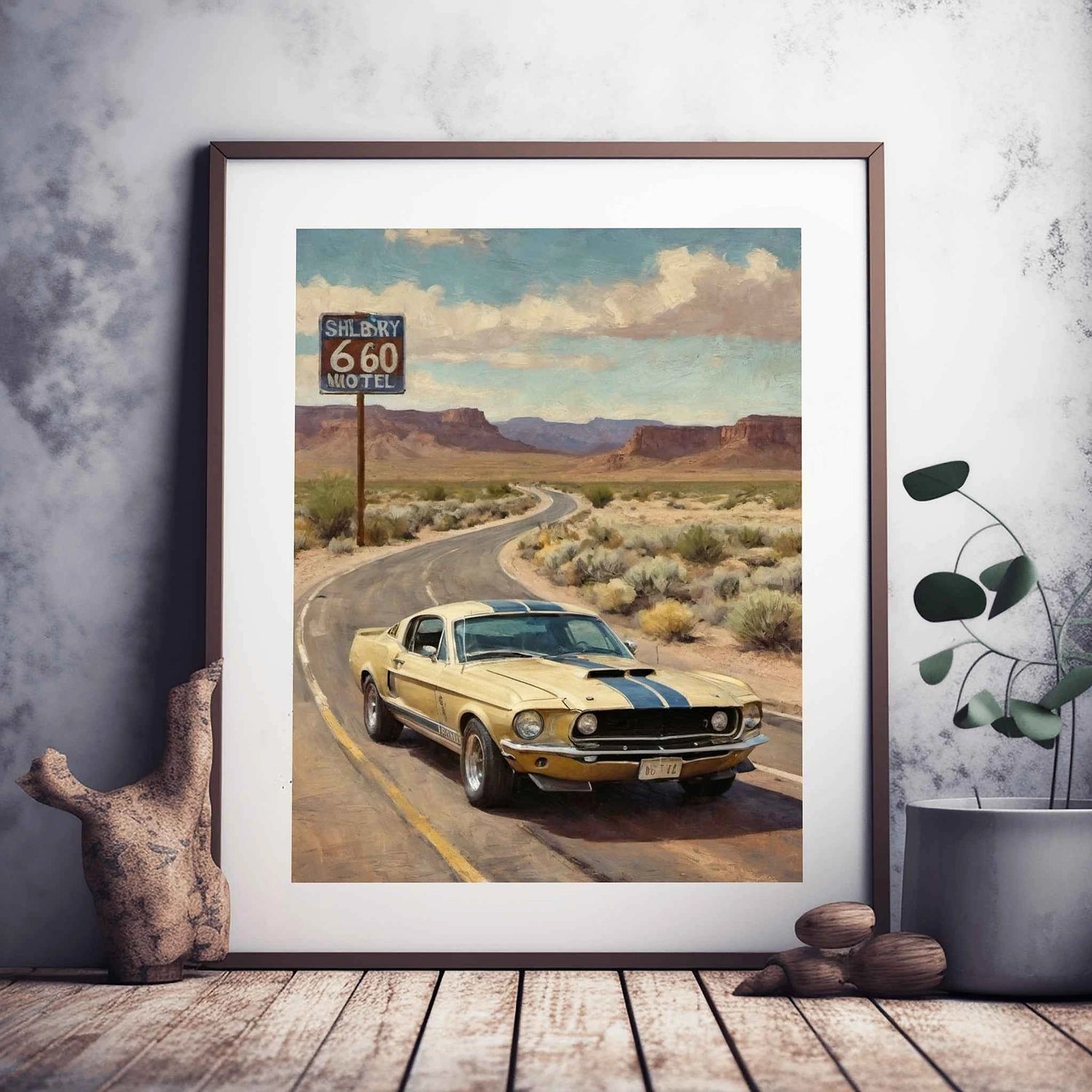 1968 Shelby Muscle Ikone - Route66 Edition | Poster Leinwand