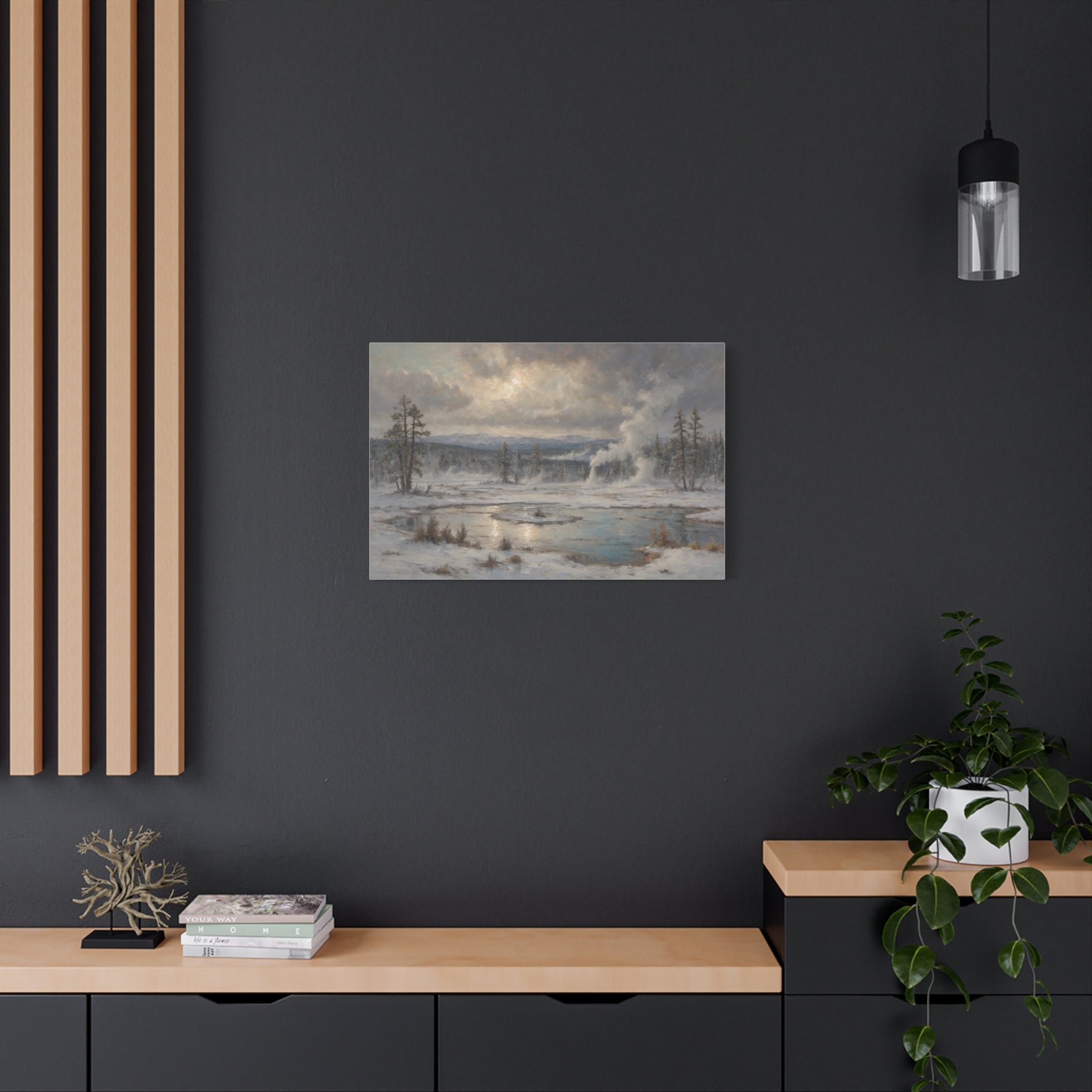 Winter Geothermal Landscape Canvas Print - AquilVision