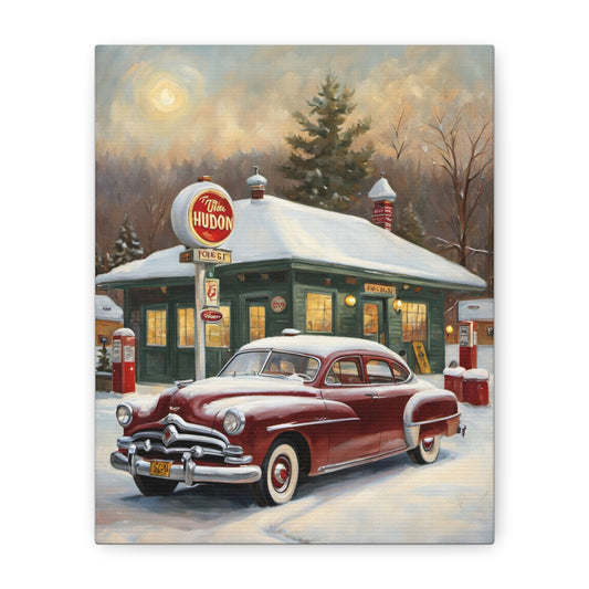 Vintage Winter Scene Canvas Print