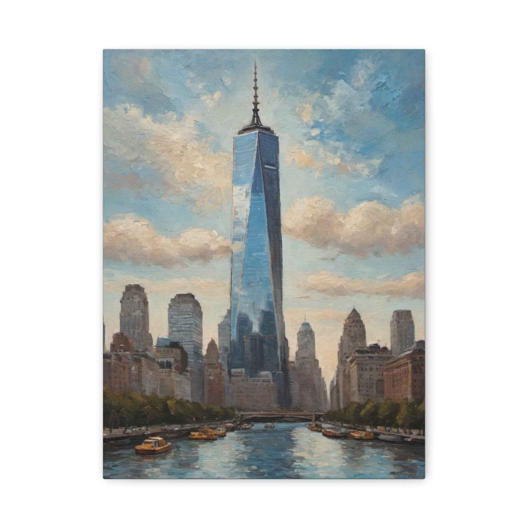 One World Trade Center Skyline Matte Canvas Print — NYC Cityscape Wall Art