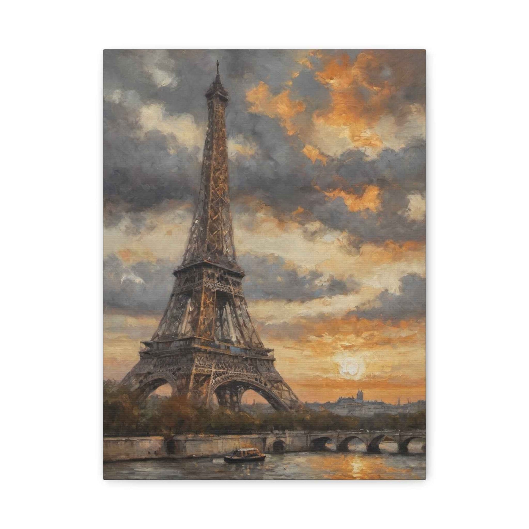 Eiffel Tower Sunset Canvas Print — Matte Stretched Wall Art - AquilVision