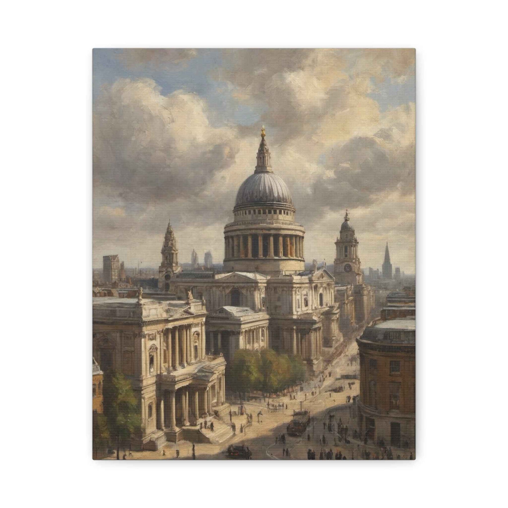 St. Paul’s Cathedral Oil-Style Canvas Print — Matte Stretched Wall Art