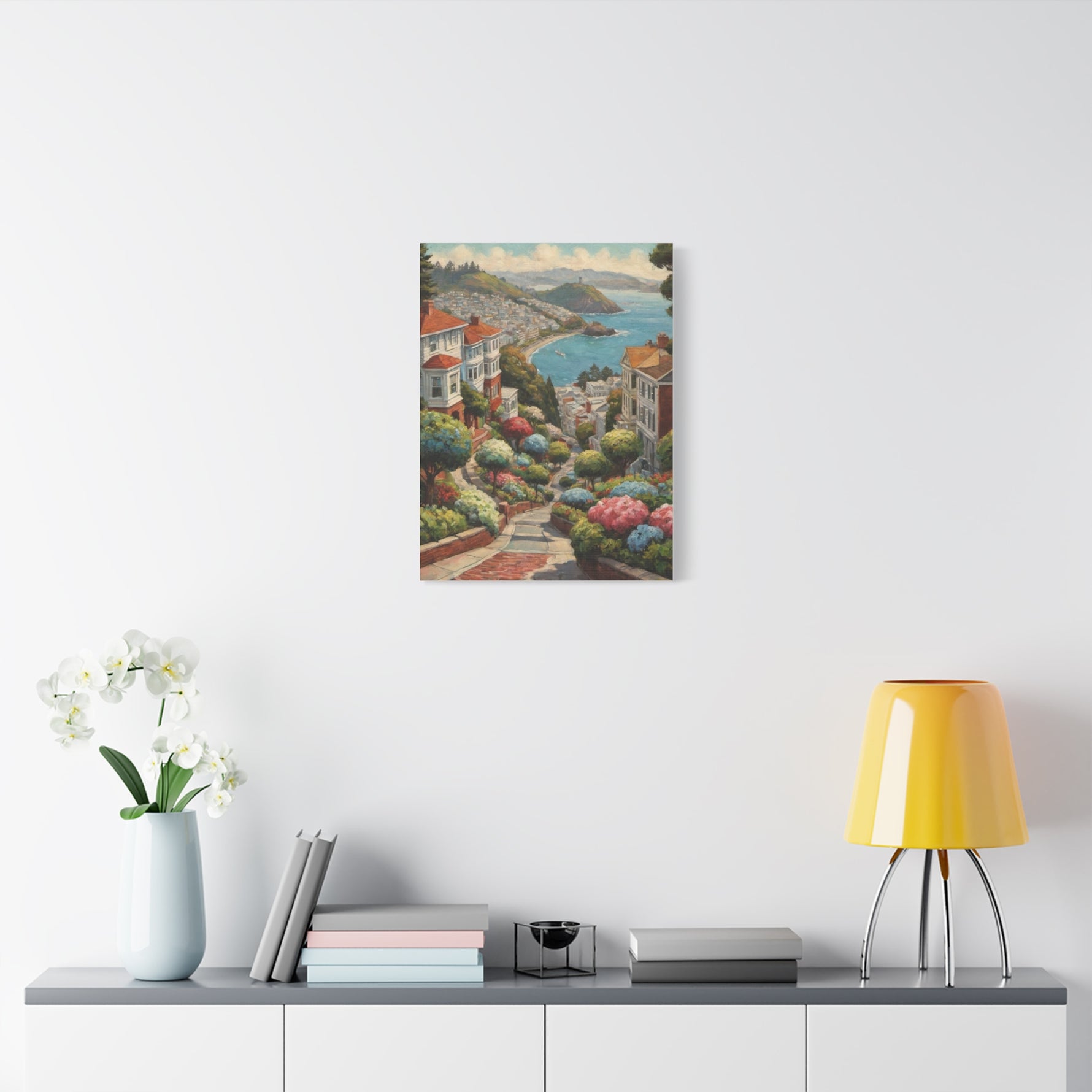 Coastal Garden Street Canvas Print — Stretched Matte Wall Art - AquilVision