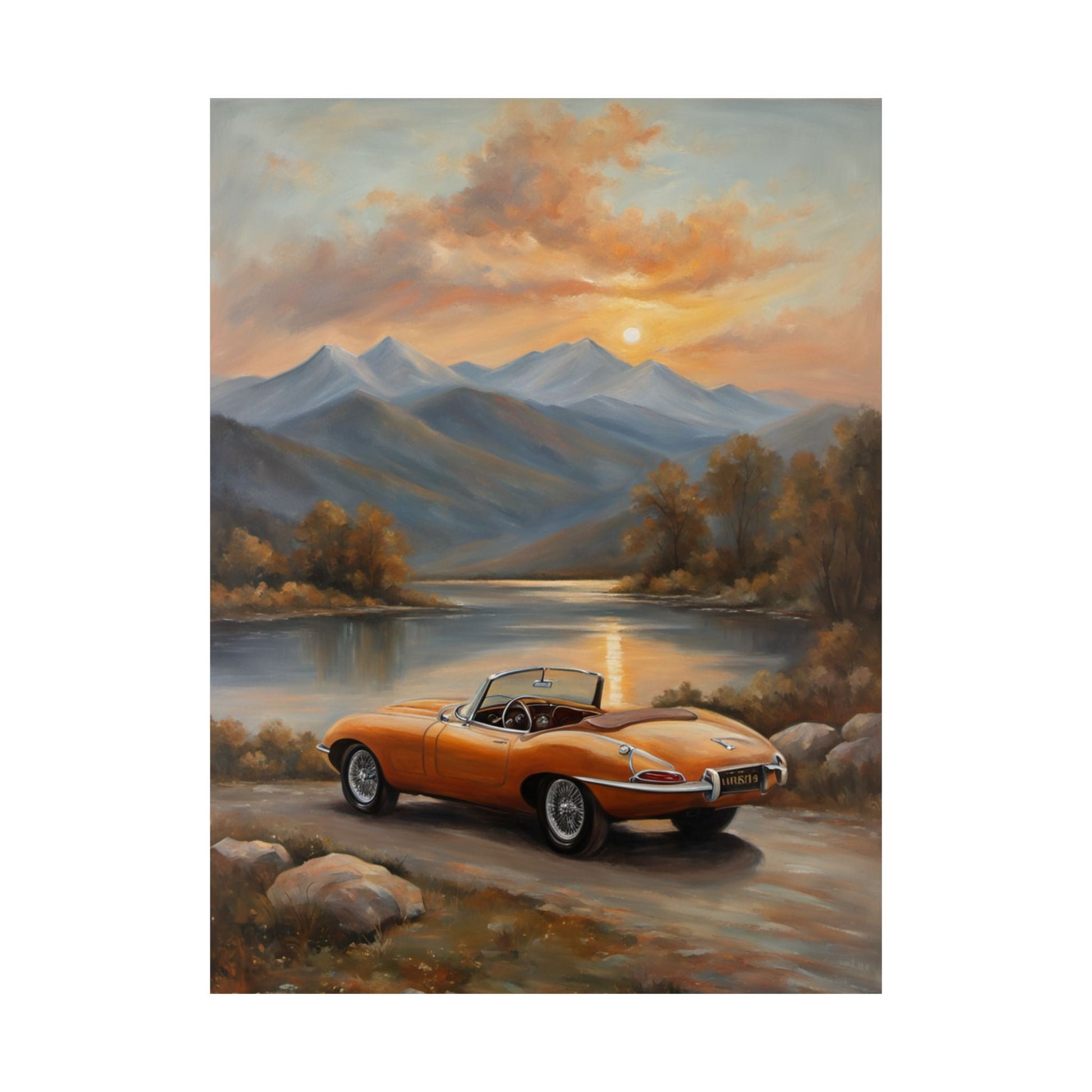 Scenic Car Posters, Vintage Wall Art, Home Décor, Car Enthusiast Gifts, Nature Prints, Retro Artworks - AquilVision