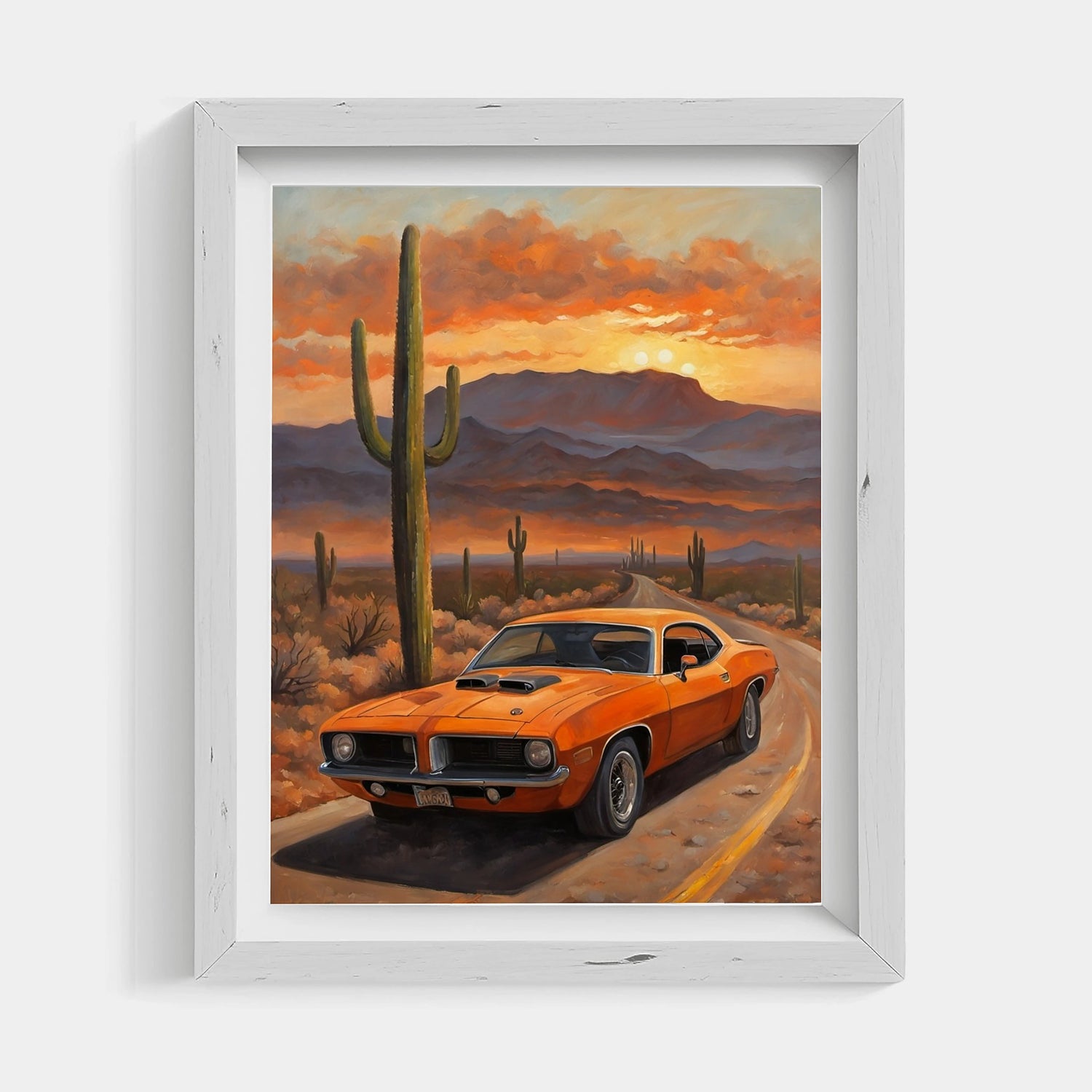 1970 Cuda High-Impact Era - Desert Edition | Poster auf Leinwand