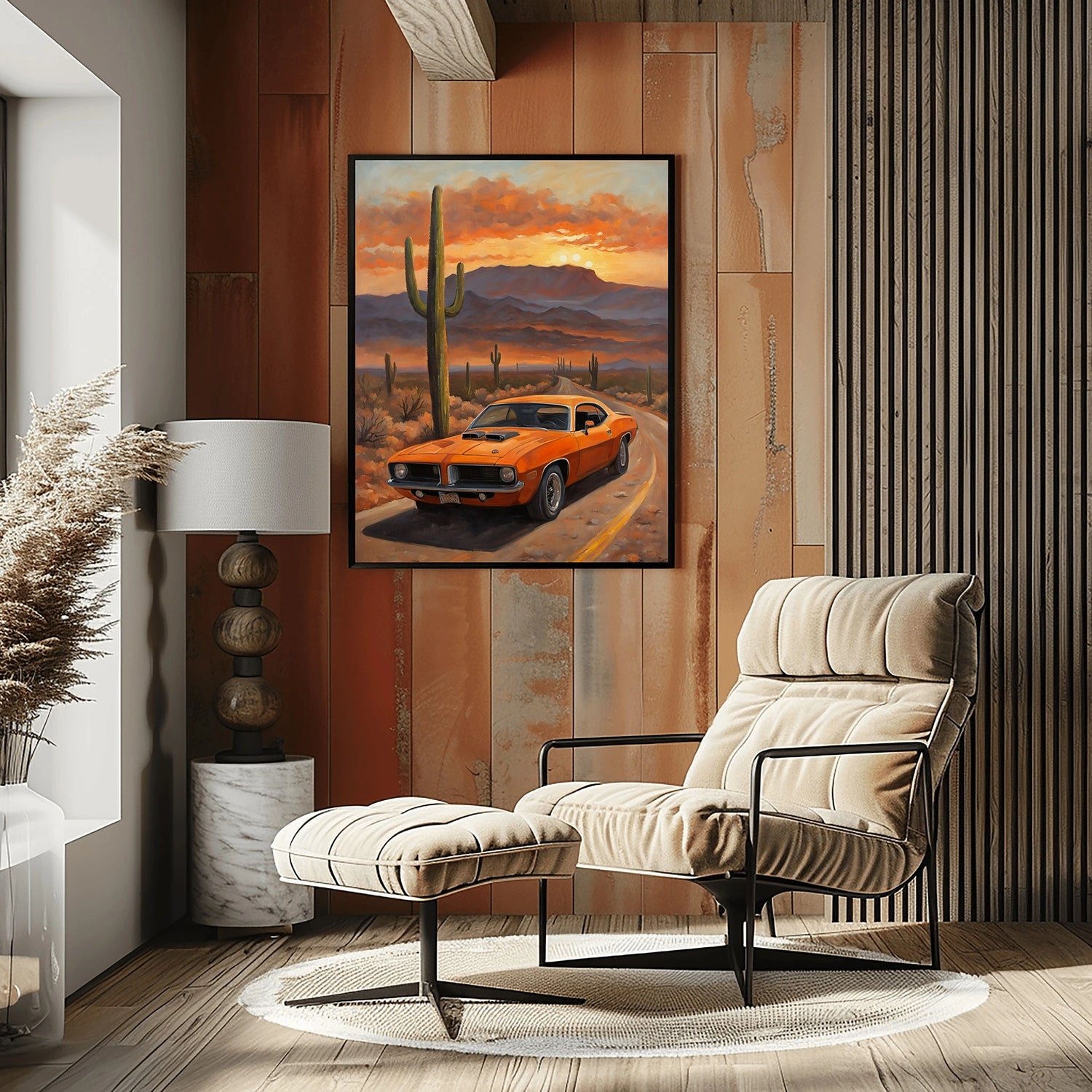 1970 Cuda High-Impact Era - Desert Edition | Poster auf Leinwand