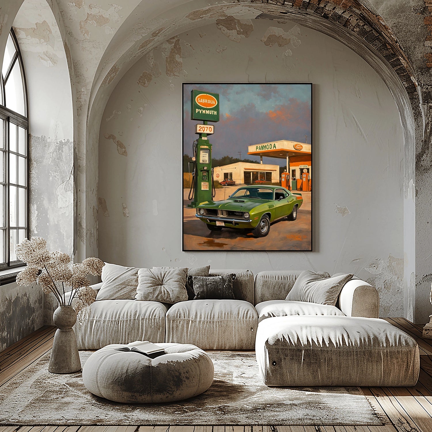 1970 Cuda High-Impact Ära – Vintage Station Edition | Poster Leinwand