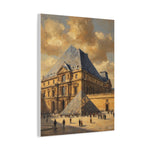 Louvre Pyramid Matte Stretched Canvas Print — Vintage Paris Architecture Wall Art - AquilVision