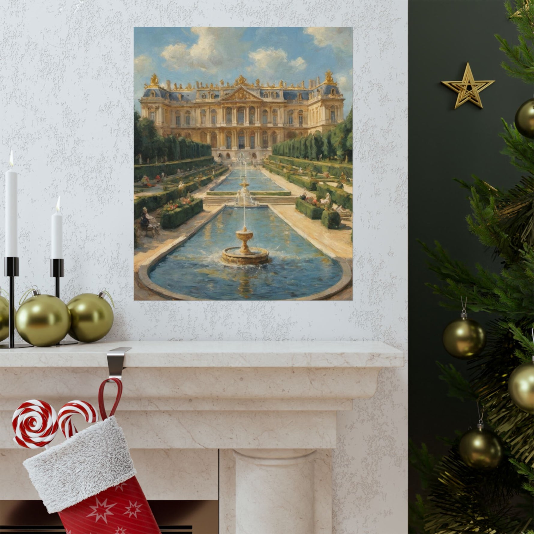 Versailles Palace Fountain Matte Vertical Poster — Classic French Chateau Wall Art - AquilVision