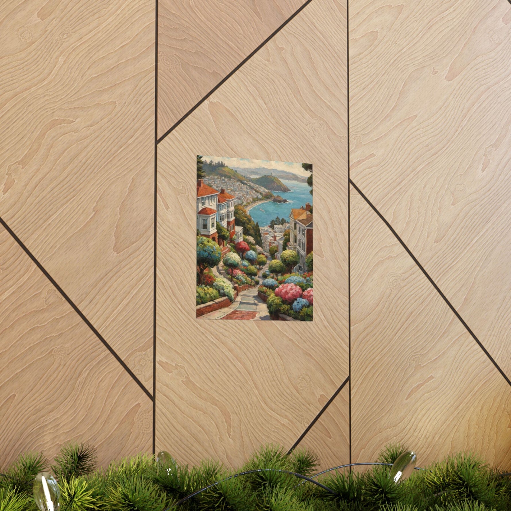 Coastal Garden Street Matte Poster — Scenic San Francisco Bay Print - AquilVision