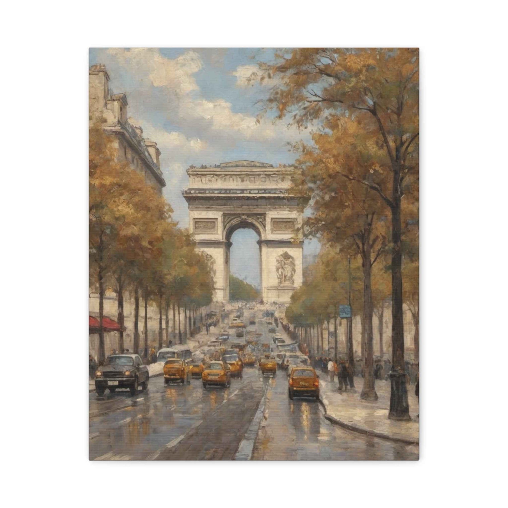 Paris Arc de Triomphe Canvas Wall Art — Autumn Street Scene - AquilVision
