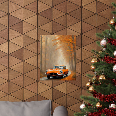 Vintage Car Autumn Matte Vertical Posters, Fall Wall Art, Home Decor, Gift for Car Lovers, Autumn Aesthetic - AquilVision