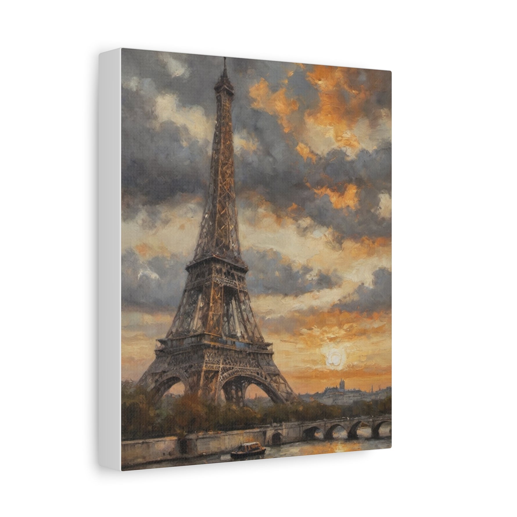Eiffel Tower Sunset Canvas Print — Matte Stretched Wall Art - AquilVision
