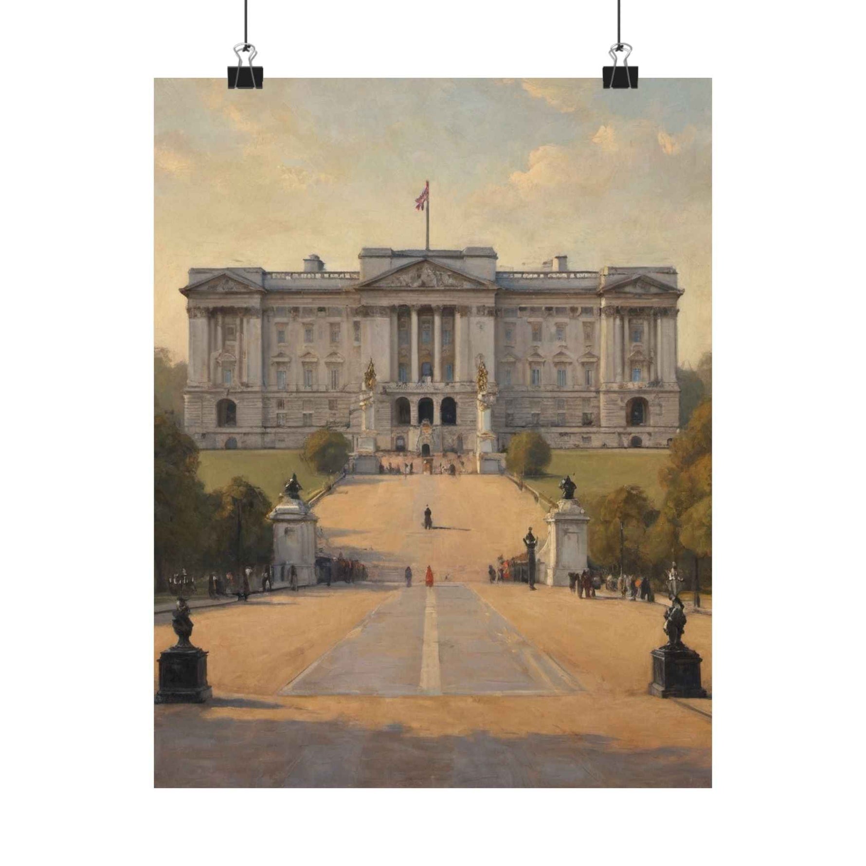 Buckingham Palace Matte Vertical Poster — Vintage London Landmark Art Print