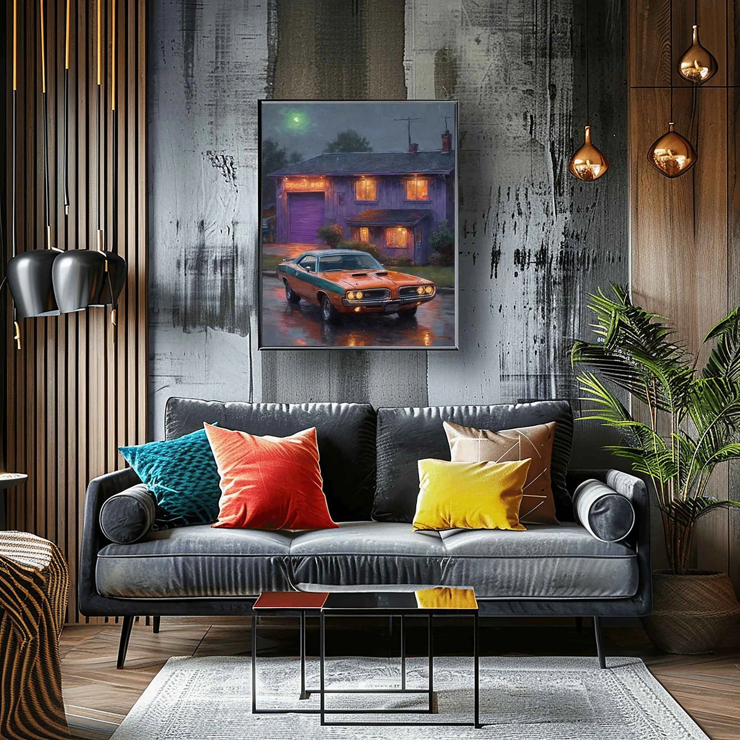 1971 Super Bee Spirit – Night Edition | Poster auf Leinwand