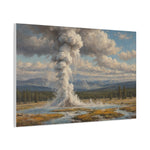Geyser Landscape Canvas Print — Yellowstone Steam Eruption Wall Art - AquilVision
