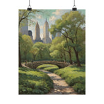 Central Park Bridge Matte Poster — Vintage NYC Landscape Wall Art