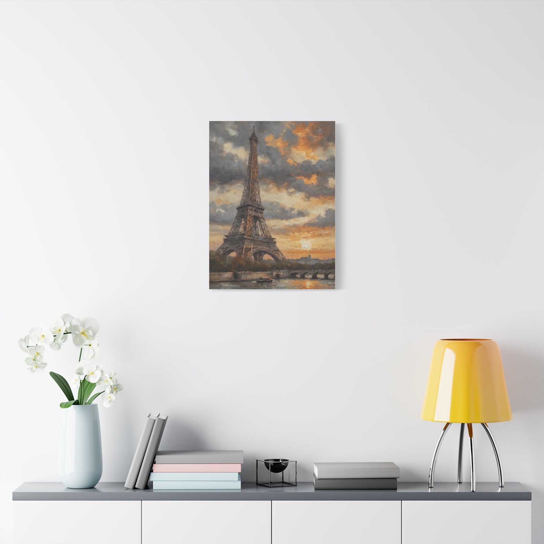 Eiffel Tower Sunset Canvas Print — Matte Stretched Wall Art - AquilVision