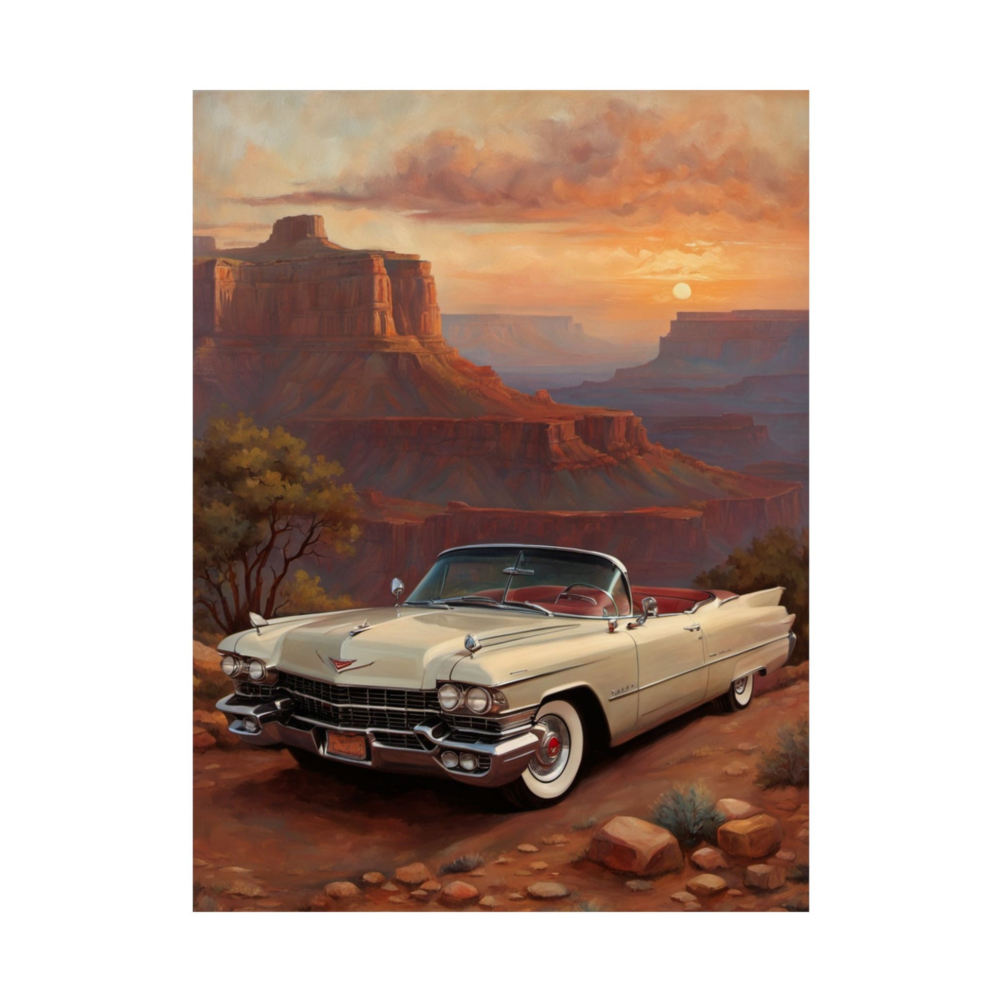 Vintage Car Wall Art Poster, Matte Vertical Posters, Classic Car Decor, Retro Home Decoration, Gift for Car Enthusiasts - AquilVision