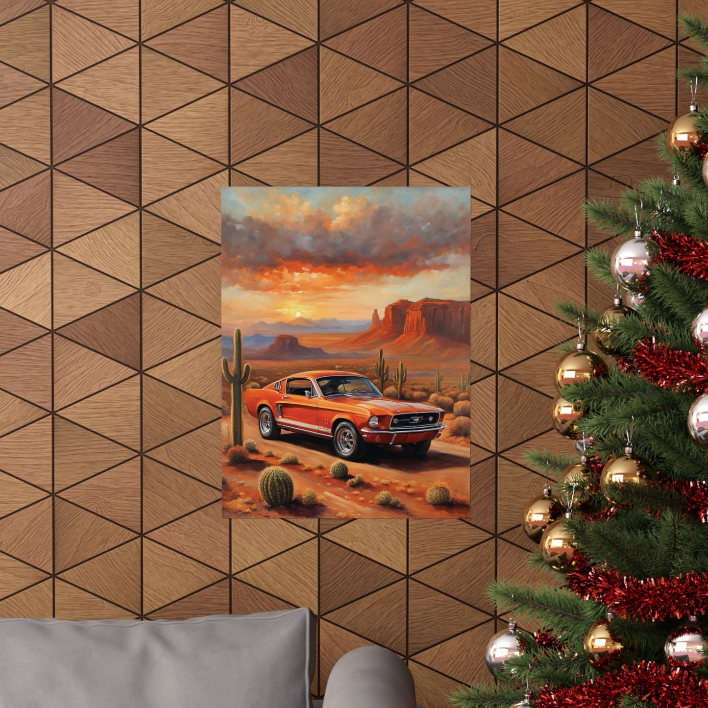 Vintage Desert Muscle Car Art Print – 18x24 in Poster