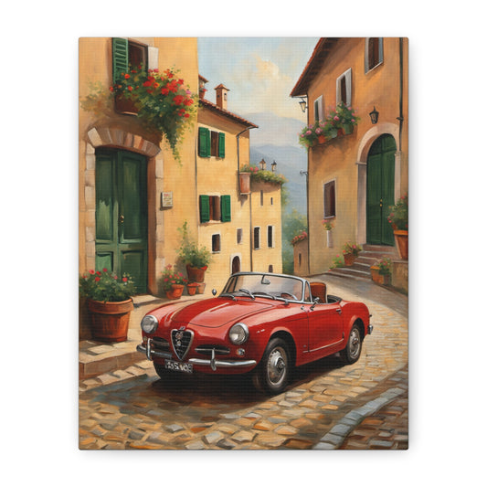 Vintage Car Canvas Wall Art - Perfect for Home Decor, Gift Idea, Art Lovers, Italian Aesthetic, Nostalgic Decor