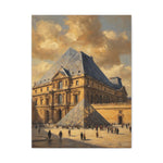 Louvre Pyramid Matte Stretched Canvas Print — Vintage Paris Architecture Wall Art - AquilVision
