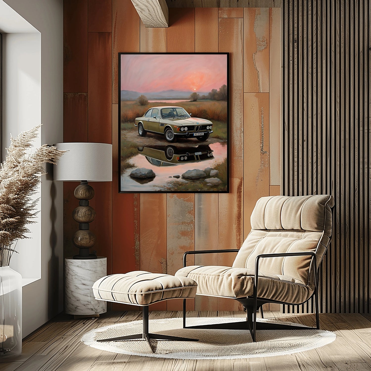1973 Batmobile CSL Racer – Lake Edition | Poster auf Leinwand