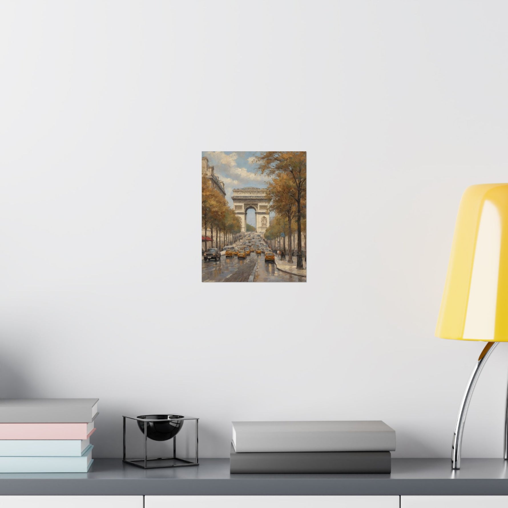Paris Arc de Triomphe Poster — Autumn Boulevard Matte Vertical Art Print - AquilVision