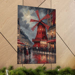 Vintage Paris Moulin Rouge Matte Poster — Romantic City Street Art Print - AquilVision