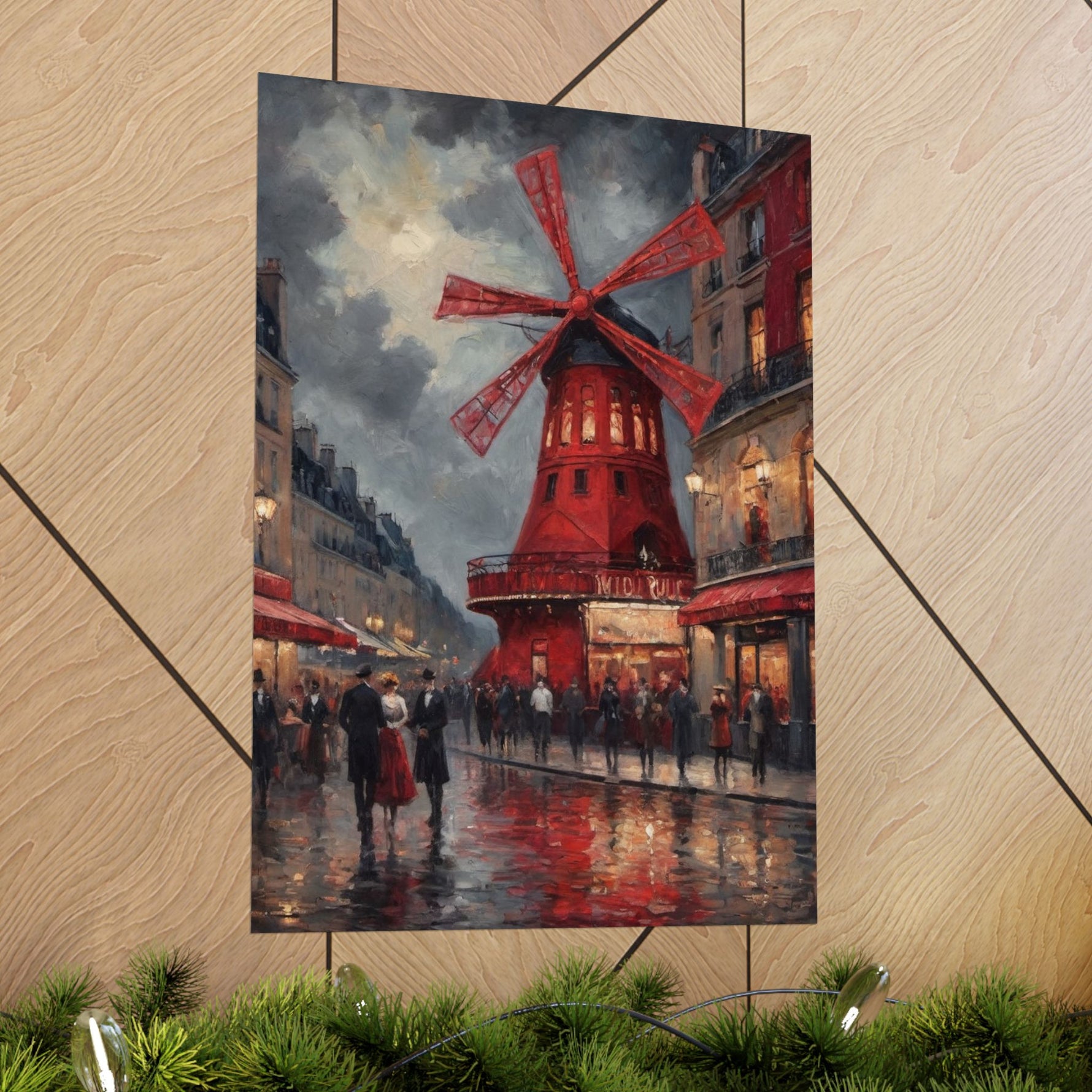 Vintage Paris Moulin Rouge Matte Poster — Romantic City Street Art Print - AquilVision