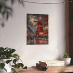 Vintage Paris Moulin Rouge Matte Poster — Romantic City Street Art Print - AquilVision