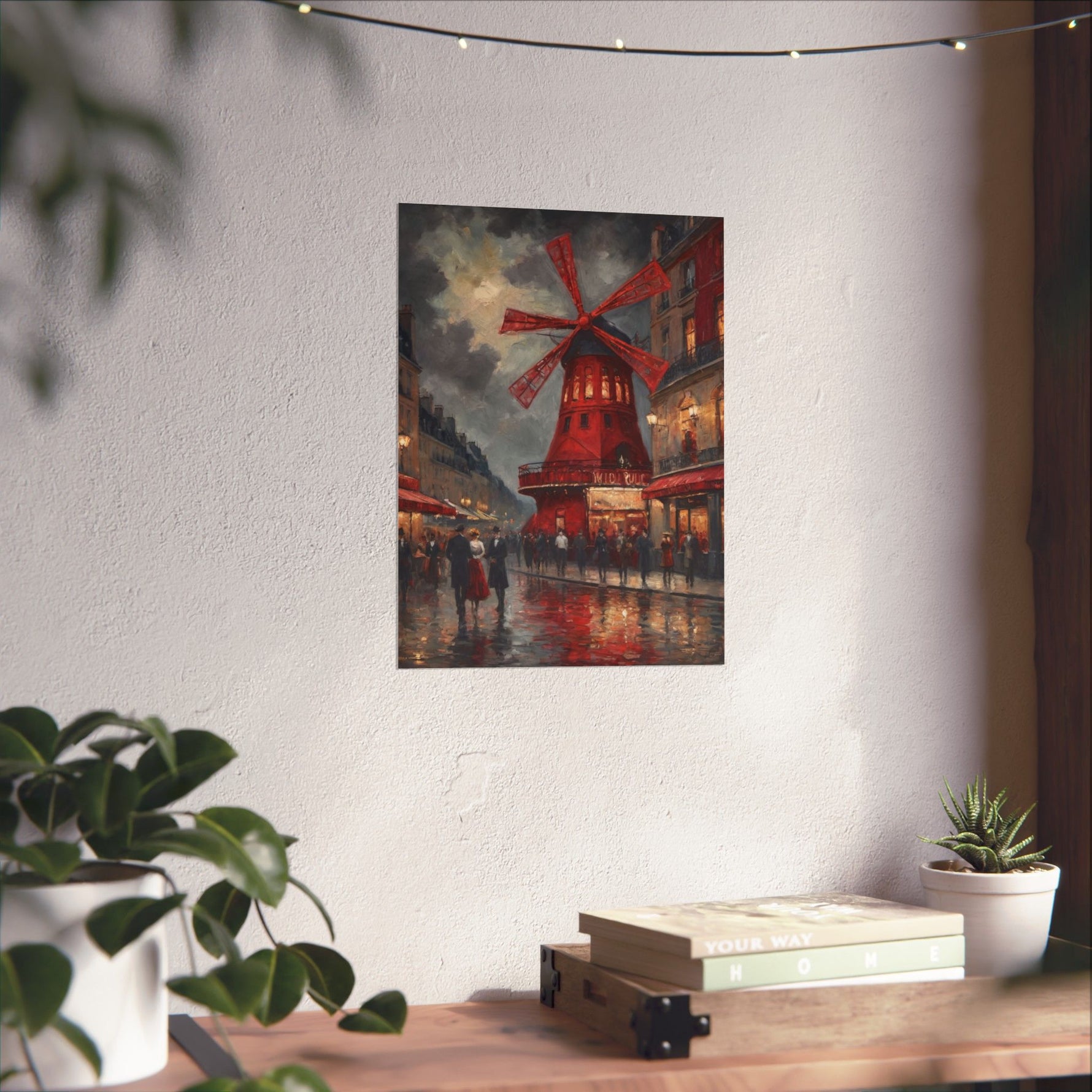 Vintage Paris Moulin Rouge Matte Poster — Romantic City Street Art Print - AquilVision
