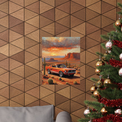 Vintage Desert Muscle Car Art Print – 18x24 in Poster - AquilVision