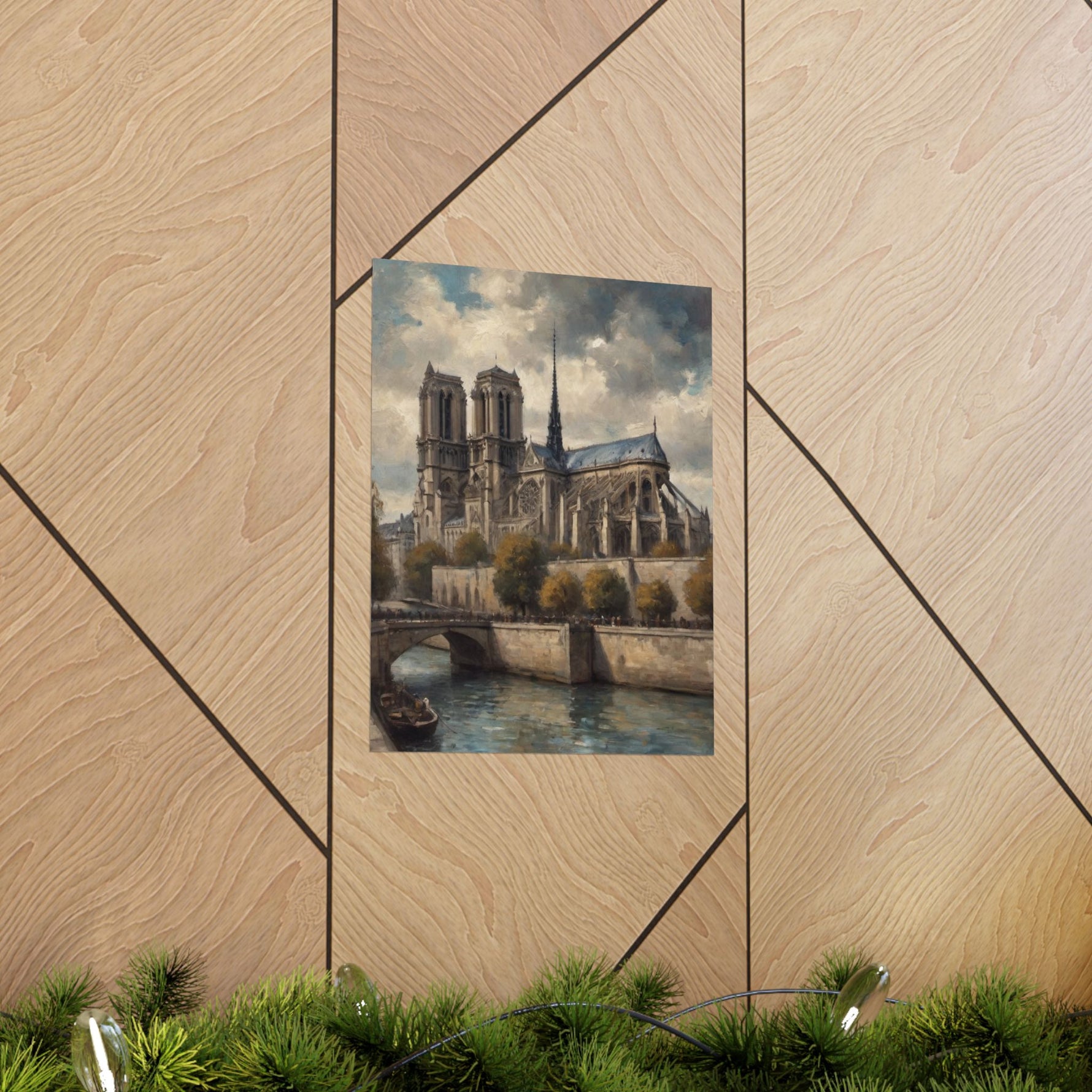 Notre Dame Seine River Matte Poster — Vintage Paris Architecture Wall Art - AquilVision