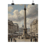 Trafalgar Square Vintage Cityscape Poster — Matte Vertical Art Print