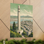 Coit Tower San Francisco Matte Poster — Vintage Cityscape Vertical Wall Art - AquilVision
