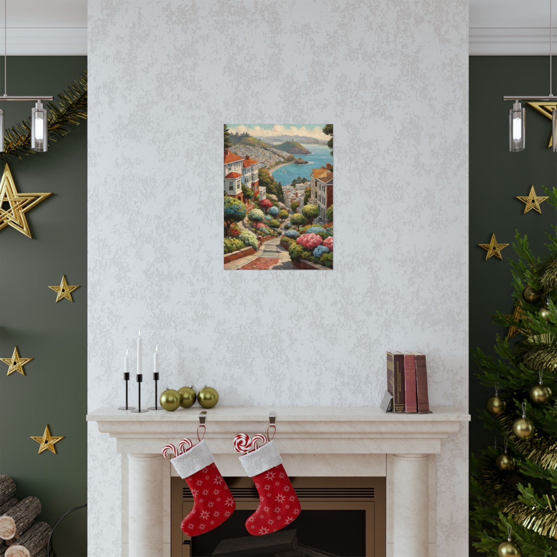 Coastal Garden Street Matte Poster — Scenic San Francisco Bay Print - AquilVision