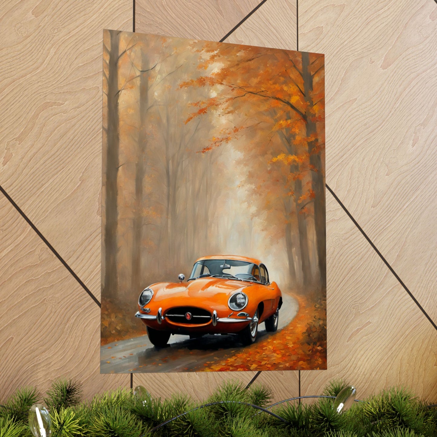 Vintage Car Autumn Matte Vertical Posters, Fall Wall Art, Home Decor, Gift for Car Lovers, Autumn Aesthetic - AquilVision