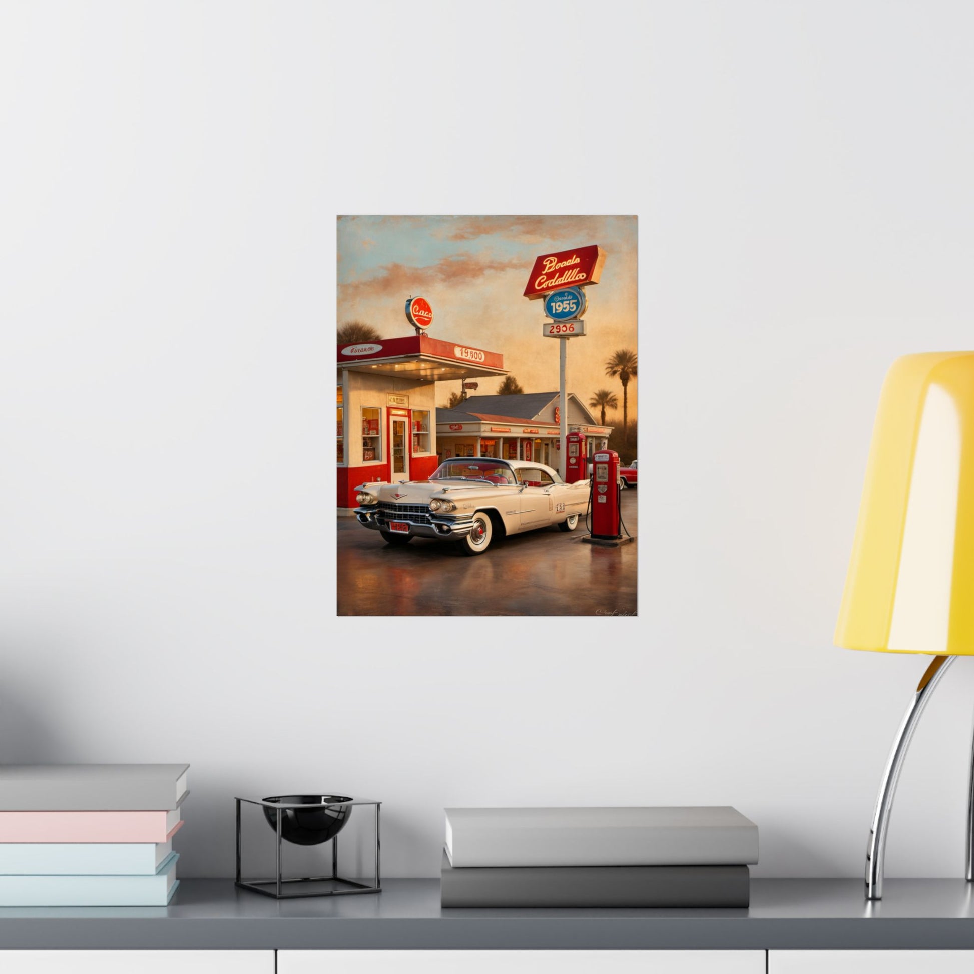 Retro Car Poster, Vintage Artwork, Classic Automobile Print, 1950s Decor, Nostalgic Wall Art - AquilVision