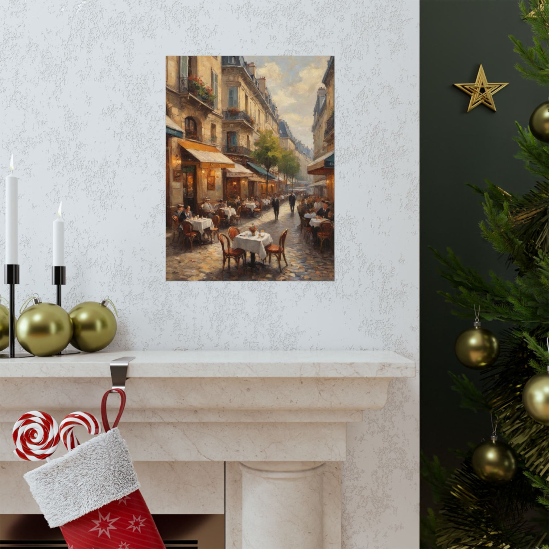 Paris Street Café Matte Poster — Vintage European Cityscape Wall Art - AquilVision