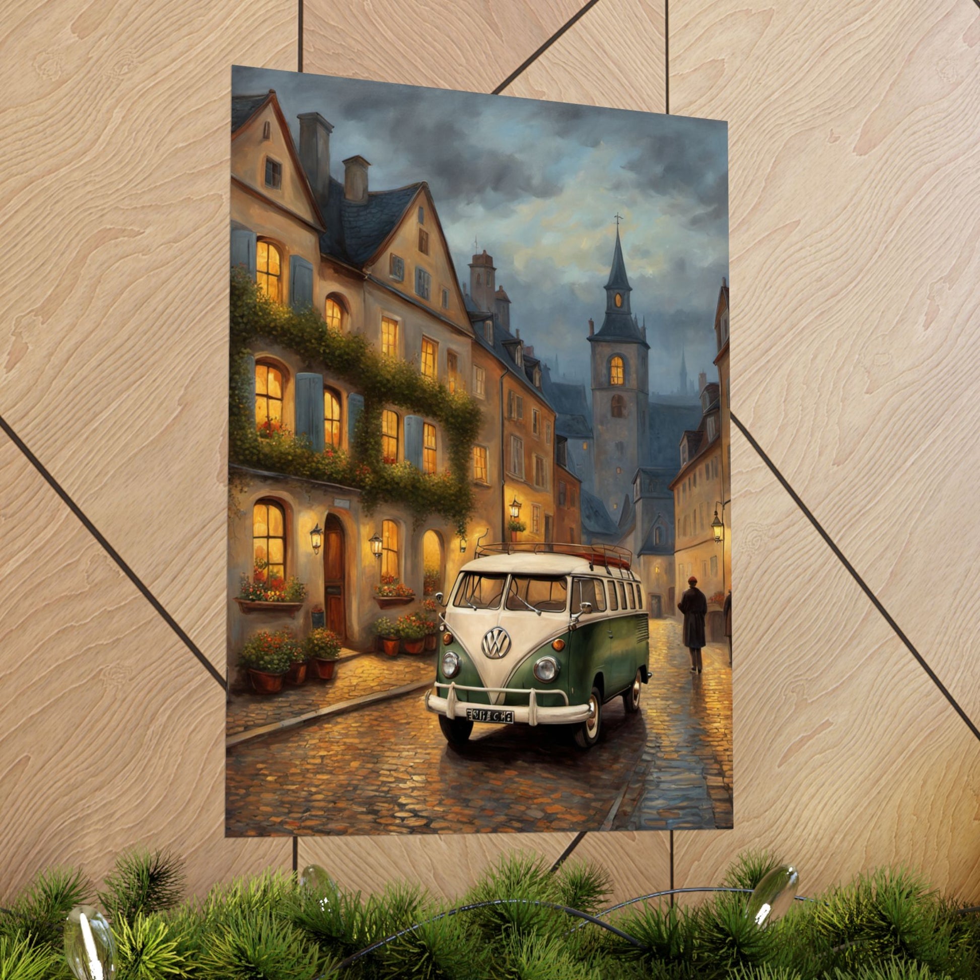 Vintage VW Bus Matte Vertical Poster, Wall Art Decor, Retro Home Decoration, Perfect Gift for Travel Lovers, Cozy Atmospheric Décor - AquilVision