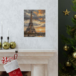 Eiffel Tower Sunset Matte Poster — Vintage Paris Wall Art - AquilVision