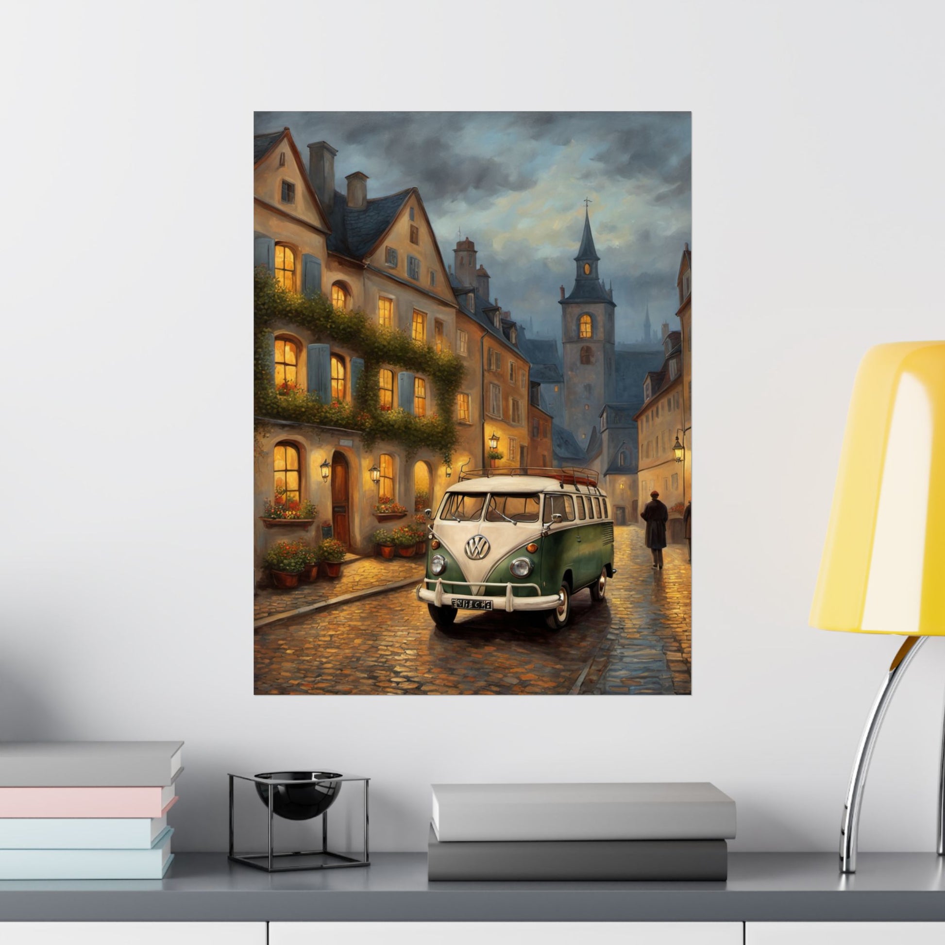 Vintage VW Bus Matte Vertical Poster, Wall Art Decor, Retro Home Decoration, Perfect Gift for Travel Lovers, Cozy Atmospheric Décor - AquilVision