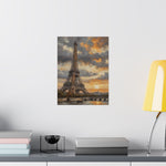 Eiffel Tower Sunset Matte Poster — Vintage Paris Wall Art - AquilVision