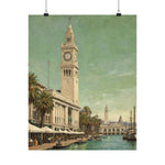 Vintage Coastal Clock Tower Poster - AquilVision